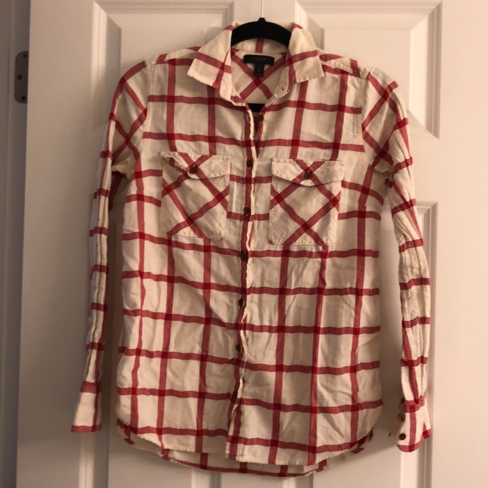 J. Crew plaid button up size 00